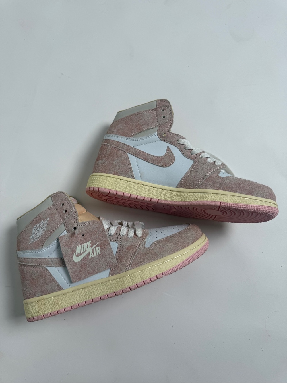 Nike High-Top Sneakers in Pink, White, Cream
